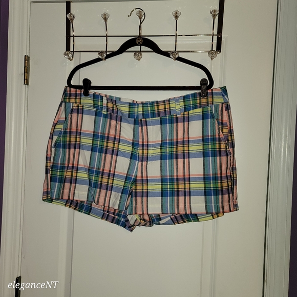 GAP Pants - GAP  Pink/Blue Plaid Khaki Lightweight  Summer Shorts Sz: 16 NWT